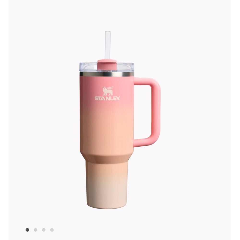 NWT Stanley Peach Ombre Tumbler with Handle and Straw